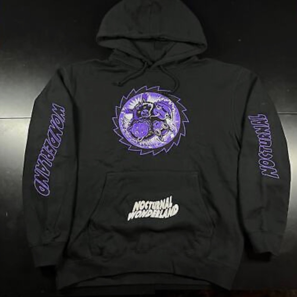 Insomniac Nocturnal Wonderland 2023  Black Pullover Hoodie Men’s Sz small New